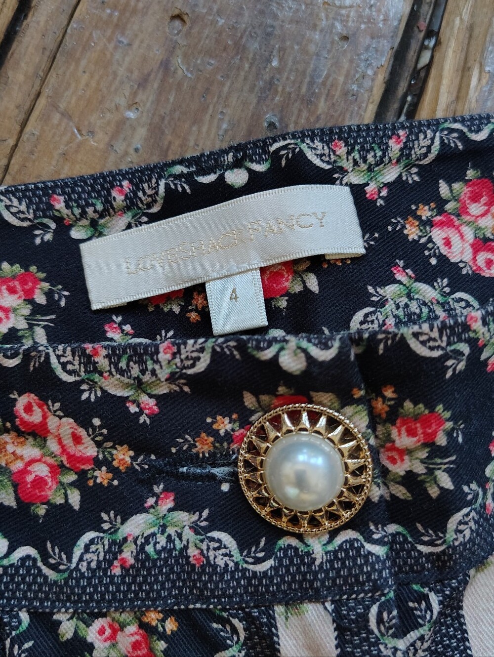 LoveShackFancy Bell Bottom Pants 4 Floral Meyerson Boho Chic Flares $345 Retail - Picture 4 of 8